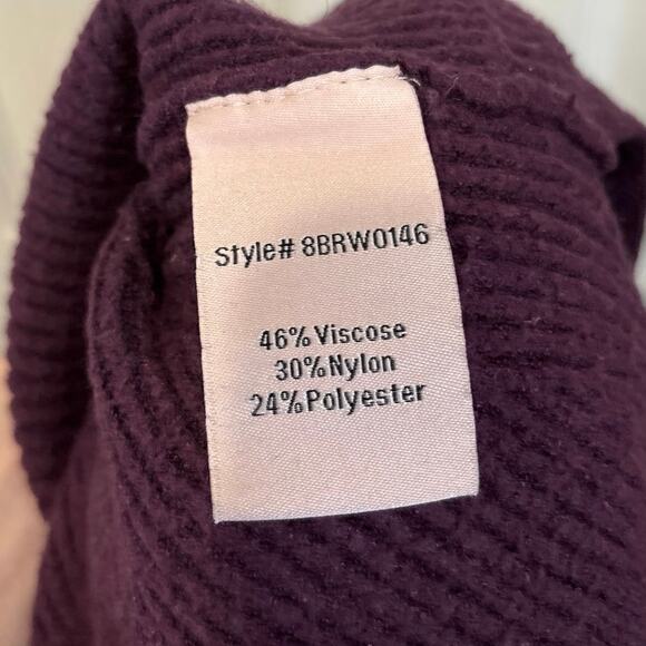 Badgely Mischka Purple Jewel Tone Mock Neck Viscose Blend Sweater XS - Picture 7 of 8